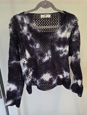 Natural Life Tie-dye Crochet Pullover Sweater